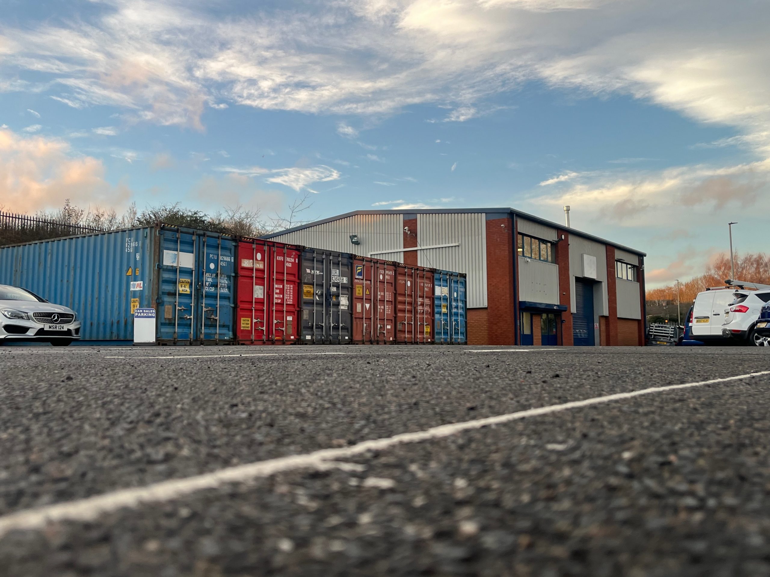 Storage containers and units at Gawne Business Park, Cradley Heath
